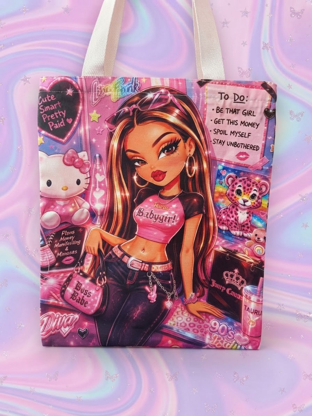 Pink Graphic 'Babygirl' Tote Bag by